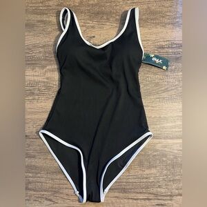 BMJL Bathing Suits for women one piece, black with white, size M